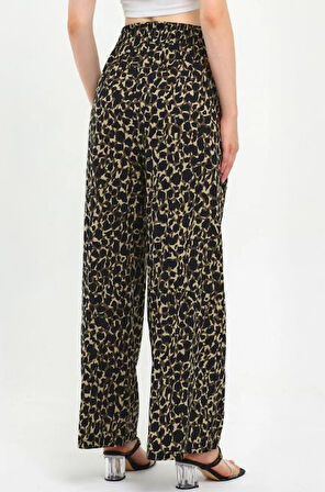 ALEXANDERGARDI BELİ LASTİKLİ DESENLİ PALAZZO PANTOLON (B23-0043)