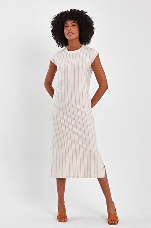 ALEXANDERGARDI YIRTMAÇLI BİSİKLET YAKA ELBİSE (B23-0075 02)