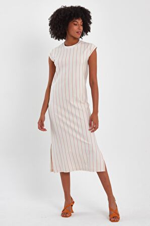 ALEXANDERGARDI YIRTMAÇLI BİSİKLET YAKA ELBİSE (B23-0075 02)