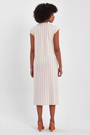 ALEXANDERGARDI YIRTMAÇLI BİSİKLET YAKA ELBİSE (B23-0075 02)