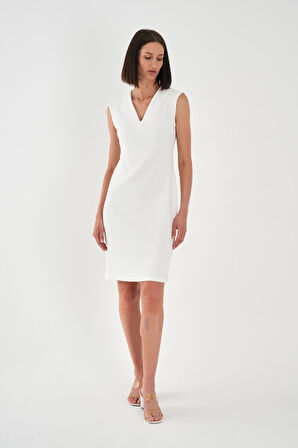 ALEXANDERGARDI Büyük Beden V Yaka Kalem Elbise