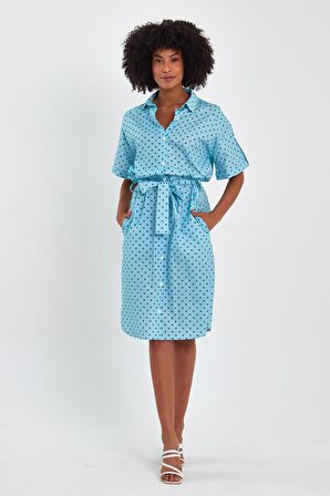 ALEXANDERGARDI KUŞAKLI GÖMLEK ELBİSE (B23-009)