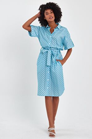 ALEXANDERGARDI KUŞAKLI GÖMLEK ELBİSE (B23-009)