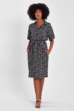 ALEXANDERGARDI KUŞAKLI GÖMLEK ELBİSE (B23-009)