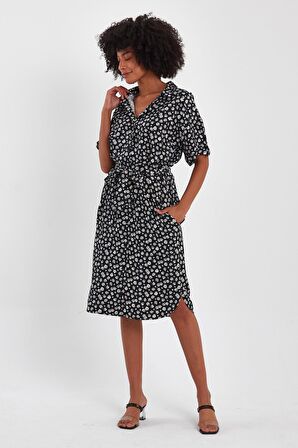 ALEXANDERGARDI KUŞAKLI GÖMLEK ELBİSE (B23-009)