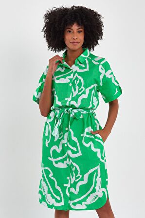 ALEXANDERGARDI KUŞAKLI GÖMLEK ELBİSE (B23-009)