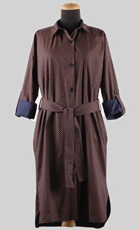 ALEXANDERGARDİ AYARLANABİLİR KOLLU KUŞAKLI GÖMLEK ELBİSE (B23-1403 00)