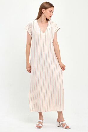 ALEXANDERGARDI YIRTMAÇLI V YAKA ELBİSE (B23-229)