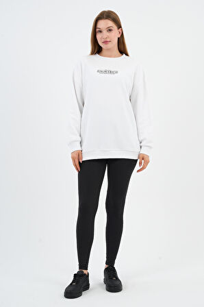 İÇİ POLARLI BASKI DETAYLI SWEATSHIRT (B23-37401)