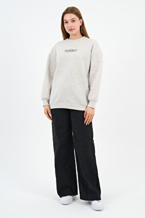 İÇİ POLARLI BASKI DETAYLI SWEATSHIRT (B23-37401)