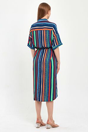 ALEXANDERGARDI KUŞAKLI GÖMLEK ELBİSE (B23-483A)