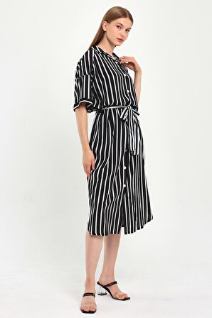 ALEXANDERGARDI KUŞAKLI GÖMLEK ELBİSE (B23-483A)