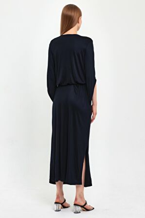 ALEXANDERGARDI LALE KOL BELİ KUŞAKLI ELBİSE (B23-484B)