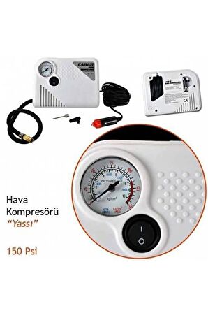 Oto Araç Mini Kompresör Hava Kompresörü 12 V 150 Psı Yassı Lastik Şişirici Taşınabilir