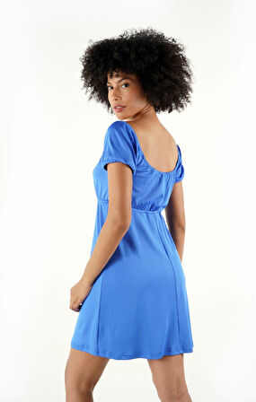 ALEXANDERGARDI ÖNÜ BÜZGÜ VE BAĞLAMA DETAYLI MİNİ ELBİSE (B24-00110)