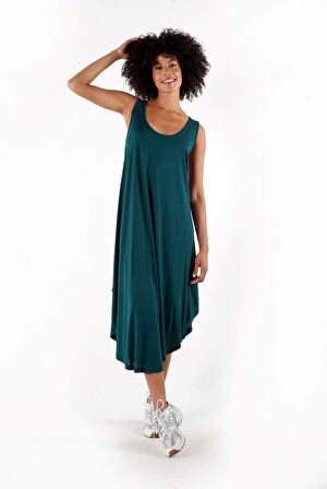 ALEXANDERGARDİ ASİMETRİK KESİM KOLSUZ ELBİSE (B23-00114)