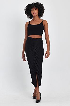 ALEXANDERGARDI ÖNÜ BÜZGÜLÜ YIRTMAÇLI ETEK (B24-00159)