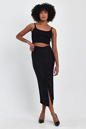 ALEXANDERGARDI ÖNÜ BÜZGÜLÜ YIRTMAÇLI ETEK (B24-00159)