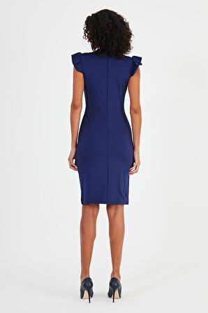 ALEXANDERGARDI FIRFIR DETAYLI V YAKA ELBİSE(B24-00180)