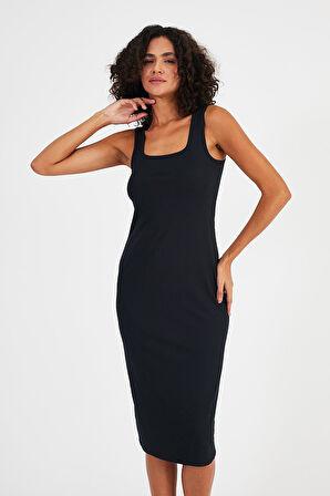 ALEXANDERGARDI ASKILI KARE YAKA KALEM ELBİSE (B23-00205)