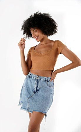 ALEXANDERGARDI QUEEN ANNE YAKA CROP BLUZ (B24-00217)