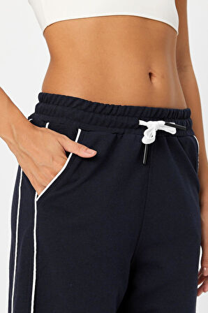 ALEXANDERGARDI ÇİFT ŞERİTLİ BELİ LASTİKLİ BOL PAÇA EŞOFMAN ALTI (B24-00224)