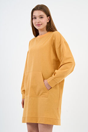 Kadın Kanguru Cepli Oversize Tunik (B24-00225)