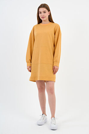 Kadın Kanguru Cepli Oversize Tunik (B24-00225)