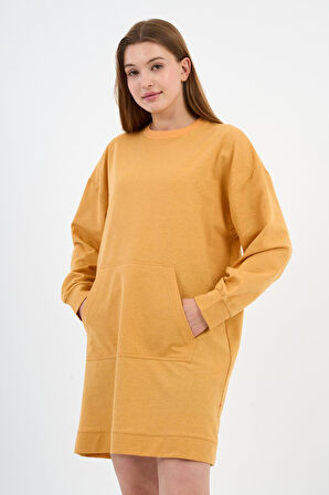 Kadın Kanguru Cepli Oversize Tunik (B24-00225)