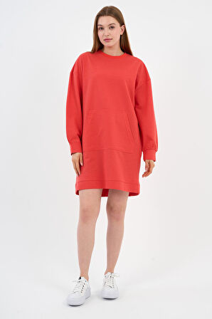 Kadın Kanguru Cepli Oversize Tunik (B24-00225)