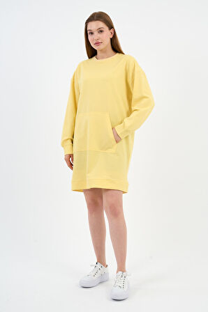 Kadın Kanguru Cepli Oversize Tunik (B24-00225)