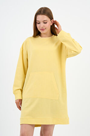 Kadın Kanguru Cepli Oversize Tunik (B24-00225)