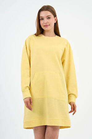 Kadın Kanguru Cepli Oversize Tunik (B24-00225)