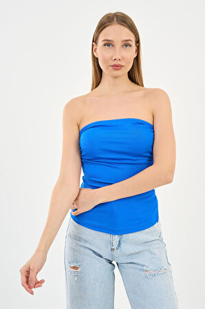 Alexandergardi Yırtmaçlı Straplez Bluz (B24-00226)