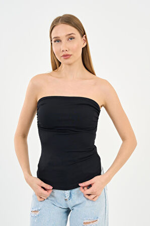Alexandergardi Yırtmaçlı Straplez Bluz (B24-00226)