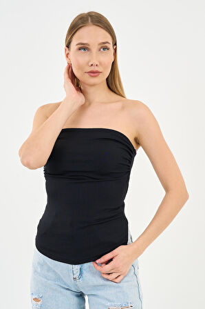 Alexandergardi Yırtmaçlı Straplez Bluz (B24-00226)