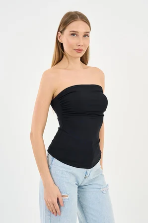 Alexandergardi Yırtmaçlı Straplez Bluz (B24-00226)