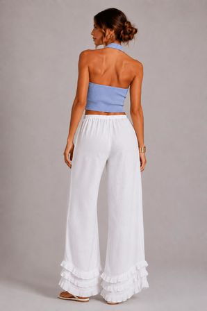 Sırtı Açık Fitilli Crop Top