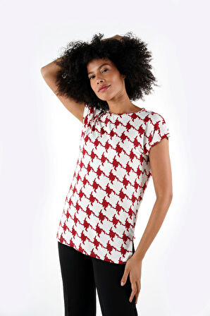 ALEXANDERGARDI YIRTMAÇLI DESENLI BLUZ (B24-1659)