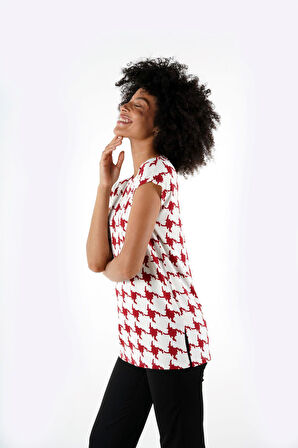 ALEXANDERGARDI YIRTMAÇLI DESENLI BLUZ (B24-1659)