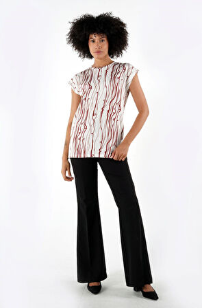 ALEXANDERGARDI YIRTMAÇLI DESENLI BLUZ (B24-1659)