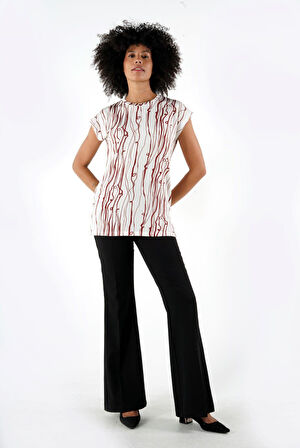 ALEXANDERGARDI YIRTMAÇLI DESENLI BLUZ (B24-1659)