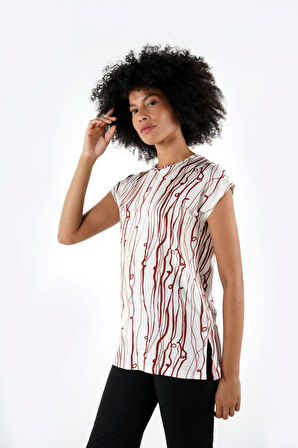 ALEXANDERGARDI YIRTMAÇLI DESENLI BLUZ (B24-1659)