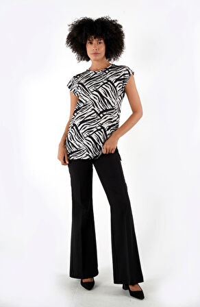 ALEXANDERGARDI YIRTMAÇLI DESENLI BLUZ (B24-1659)