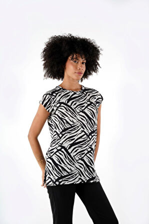 ALEXANDERGARDI YIRTMAÇLI DESENLI BLUZ (B24-1659)