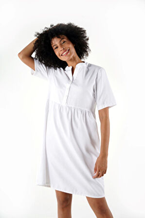 ALEXANDERGARDI DÜĞMELİ HAKİM YAKA COMFORT ELBİSE (B24-384 00)