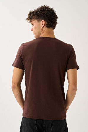 Oversize Bisiklet Yaka Baskılı T-Shirt