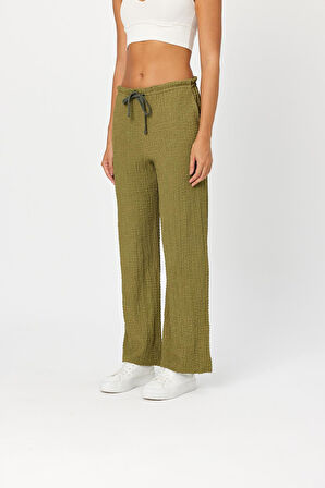 Alexandergardi Dokulu Beli Bağlamalı Palazzo Pantolon (B25-0023101)