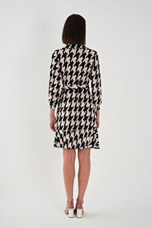 ALEXANDERGARDI Kadın Kruvaze Kazayağı Desenli Elbise