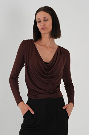 ALEXANDERGARDI Degaje Yaka Dökümlü Bluz